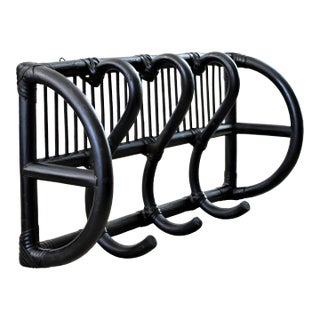 Asian Rattan Bentwood Hat/Coat Rack For Sale