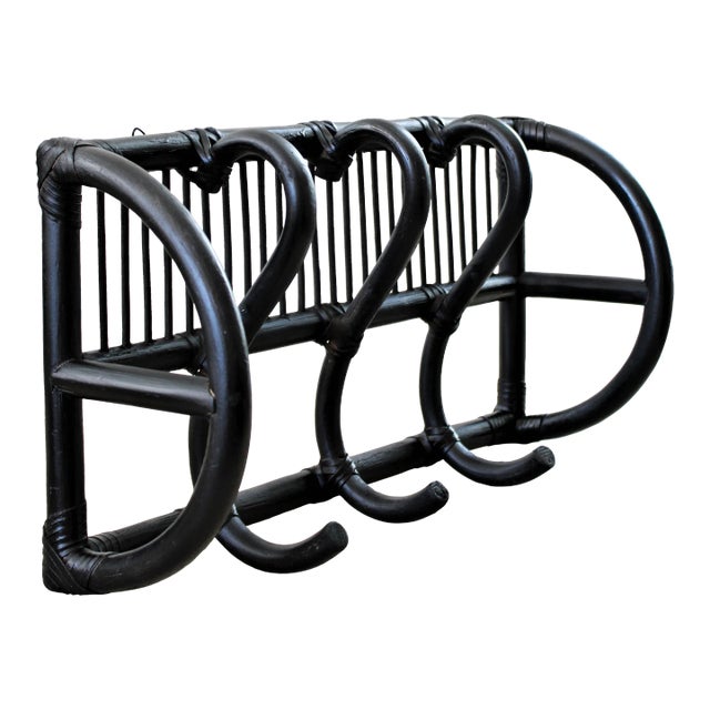 Asian Rattan Bentwood Hat/Coat Rack For Sale