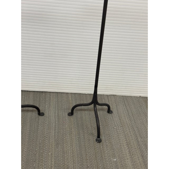 Late 20th Century Black Iron Tripod Candlesticks, Pair For Sale - Image 5 of 12