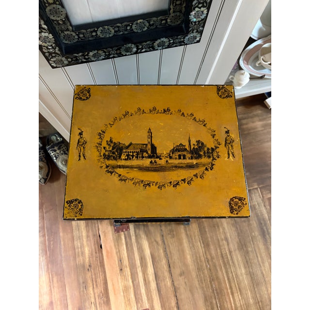 Mid 19th Century 19Th Century Antique French Tole Metal Cabinet For Sale - Image 5 of 12