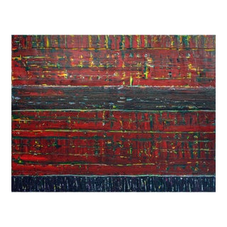 Abstract Red Kilim No. 2 - Oversized Original Oil Painting by Diane Grant | Color Field For Sale