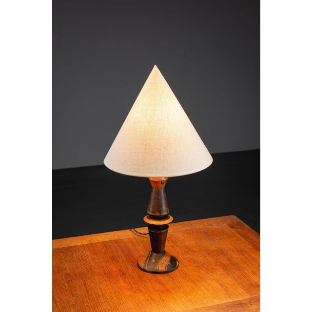 Amsterdam School Table Lamp by H. Steinplatz, 1920s For Sale - Image 4 of 12