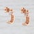 Modern New Spiked 0.12ctw Diamond Halo Earrings 14k Rose Gold J-Hook Drop Pierced - 2 Pieces For Sale - Image 3 of 4