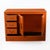 Make a bold statement with this vibrant vintage rattan cabinet in a striking orange finish. The woven rattan detailing...