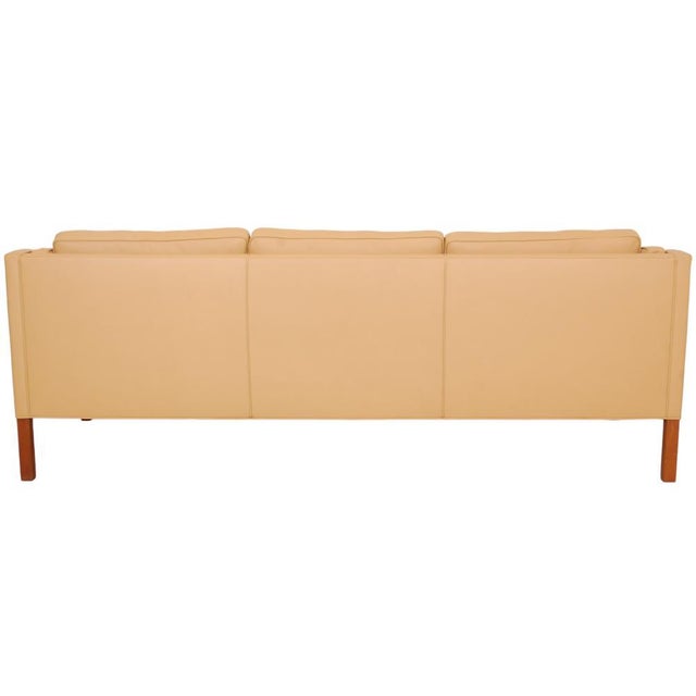Børge Mogensen 3-Seater Sofa in Nature-Colored Nevada Leather by Børge Mogensen for Fredericia For Sale - Image 4 of 14