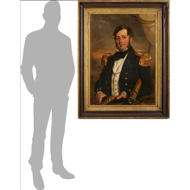 Wood British School 19th C. O/C Nautical Portrait For Sale - Image 7 of 7