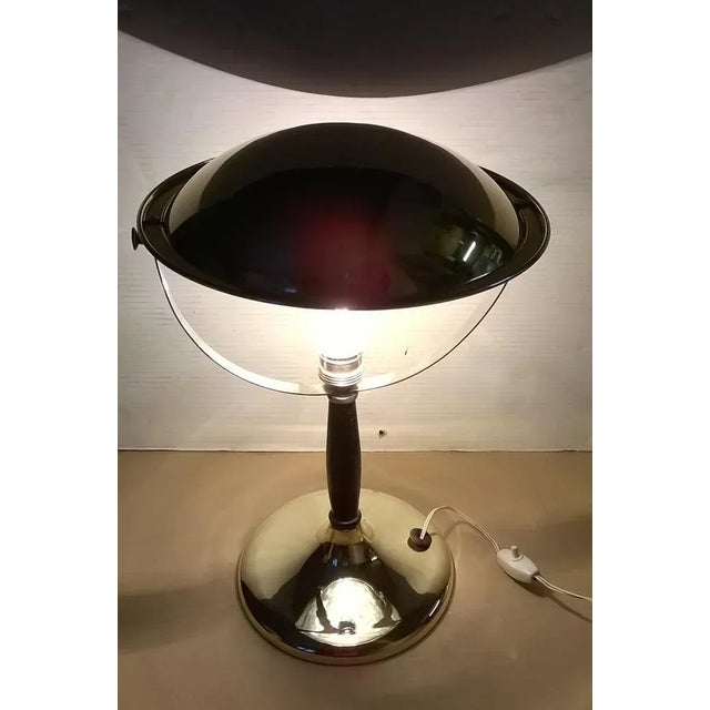Metal Gardoncini Table Lamp in Brass from Zerowatt,1940s. For Sale - Image 7 of 8