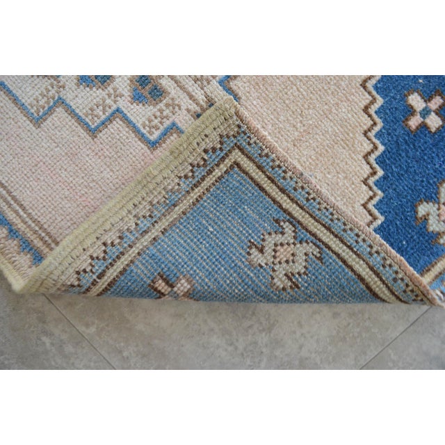 Hand Knotted Door Mat, Entryway Rug, Bath Mat, Kitchen Decor, Small Rug, Turkish Rug - 1′11″ × 3′7″ For Sale - Image 10 of 13