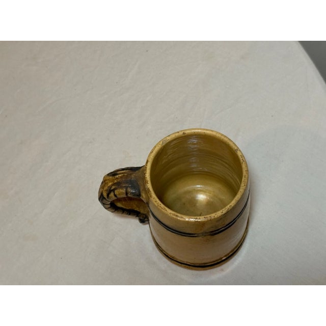 Rare Antique 19th Century Cobalt Glazed Stoneware Pottery Dining Mug Cup Jug For Sale - Image 4 of 6