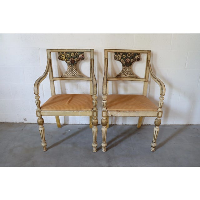 Italian Flower Basket Chairs/Pair For Sale In Philadelphia - Image 6 of 12