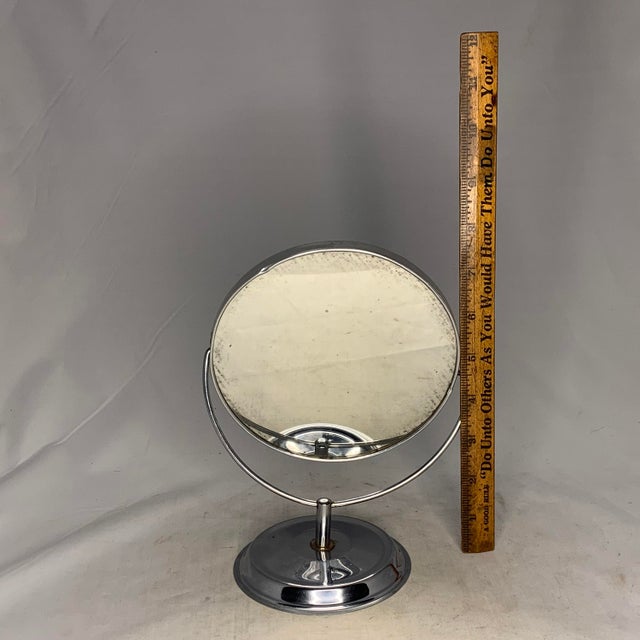 Art Deco Chrome Vanity Mirror: Double Sided Swivel Mirror For Sale - Image 10 of 10