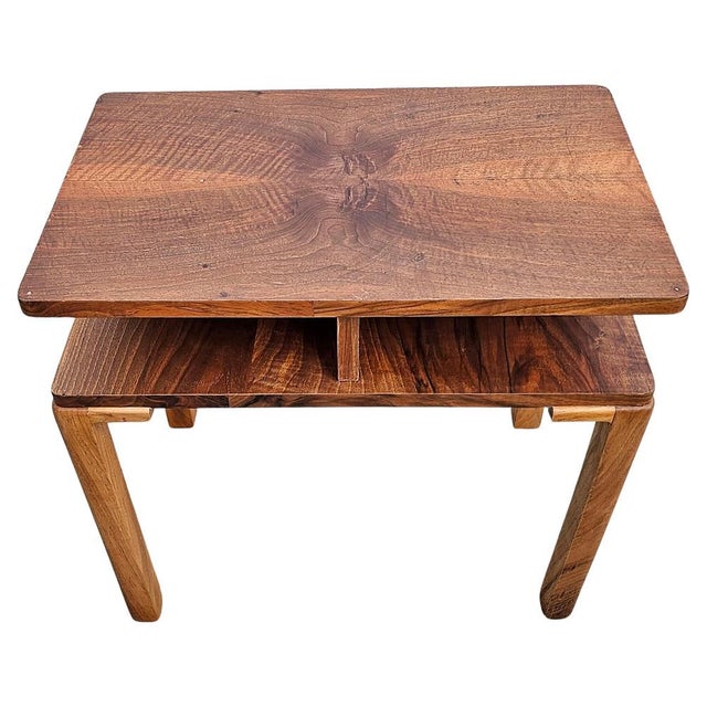 Art Deco Rectangular Two-Tier Walnut Side Table, Austria, 1930s For Sale - Image 13 of 13