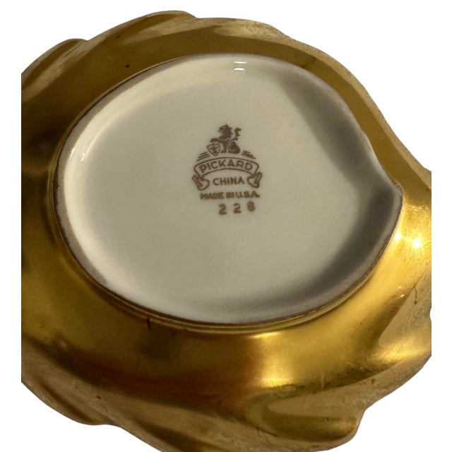 1960s Vintage Pickard Rose & Daisy Porcelain Vanity Dish For Sale - Image 5 of 7