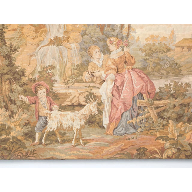 Off-white Antique French Wall Tapestry C1900-1920 For Sale - Image 8 of 12