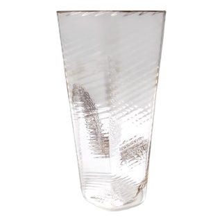 Transparent and Gold Hexagonal Murano Glass Vase attributed to Gino Cenedese for Cenedese, 1950s For Sale
