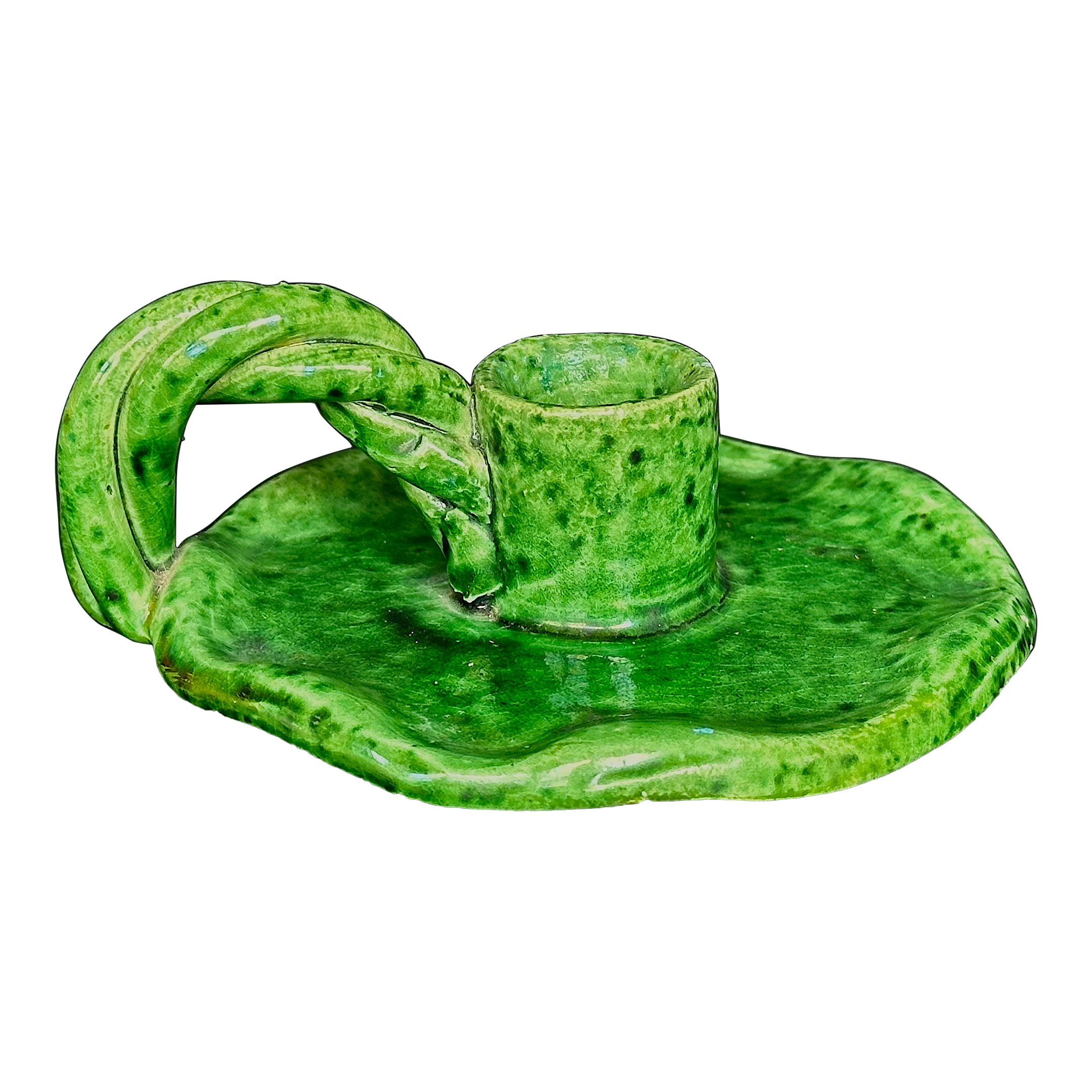 Foucard Jourdan Vallauris France Pottery Candlestick Holder | Chairish