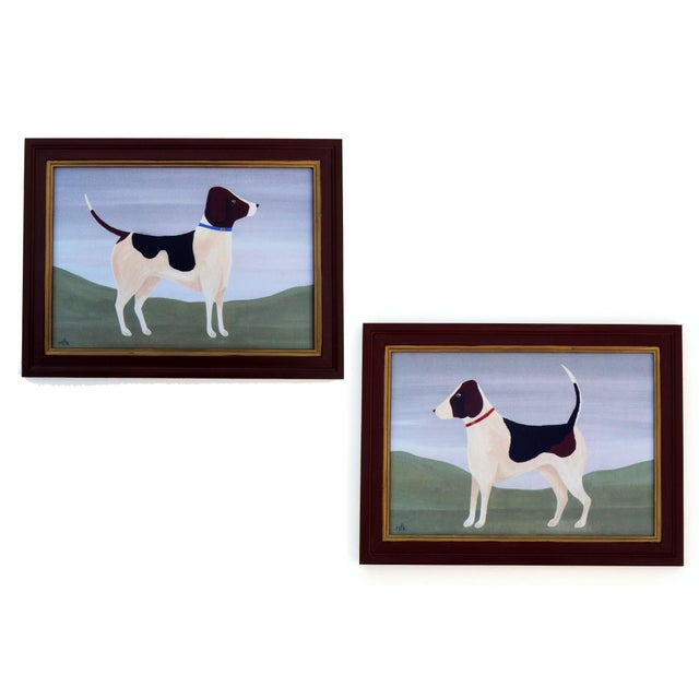 Matt Rix, Naive Style Foxhounds, Prints, 21st Century, Set of 2 For Sale - Image 14 of 14