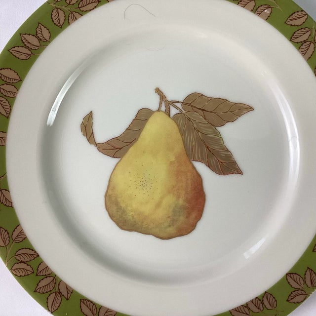 American Crate & Barrel Julia Bullmore “Golden Pears” Dessert Plates- Set of 4 For Sale - Image 3 of 7