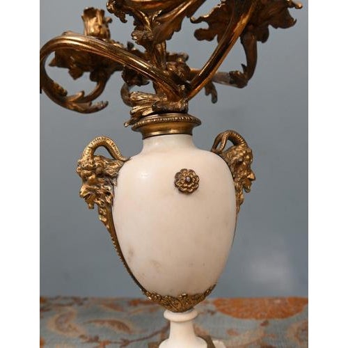 French Louis XVI Revival Gilt Marble Candelabras, 1890s, Set of 2 For Sale - Image 4 of 18