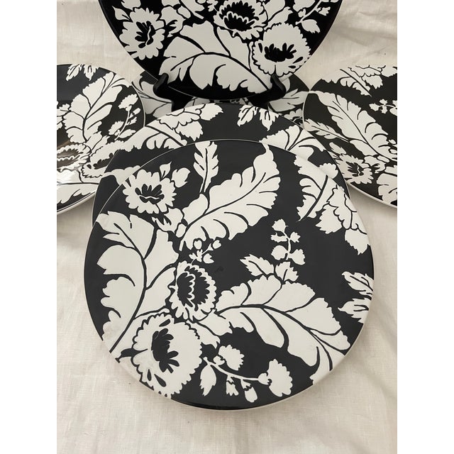 Set of 6 Roscher "Ambiance Collection" Black/White Floral Plates Chairish