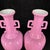 Pair of Chinese Pink Glazed Porcelain Vases With Handles For Sale - Image 4 of 9