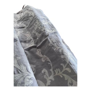 42 Yards Colefax & Fowler Embroidered Linen Drapery / Upholstery Fabric For Sale