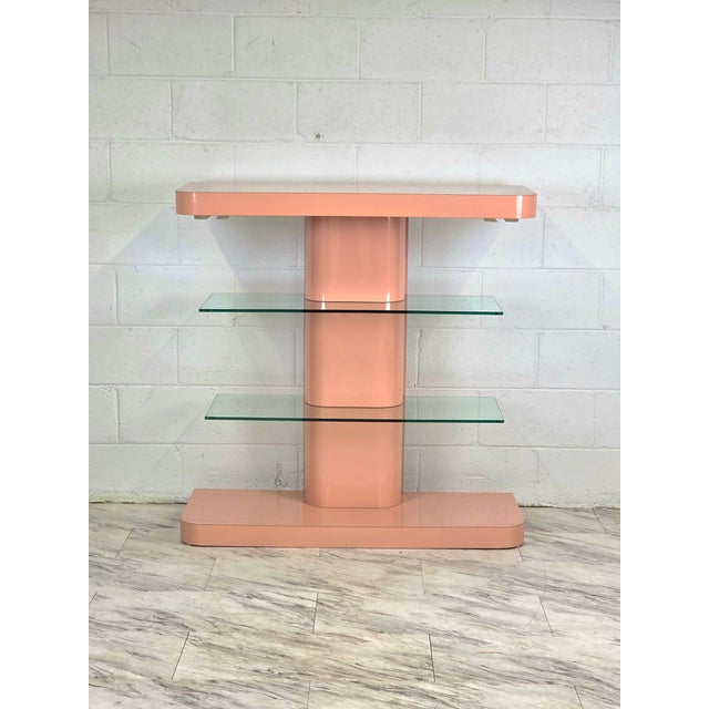 Pink 1980s Post Mod 4 Tier Pink Bar For Sale - Image 8 of 8
