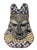 African Vintage Large African Tribal Beaded Kuba Royal Head Mask Congo 14" H For Sale - Image 3 of 9