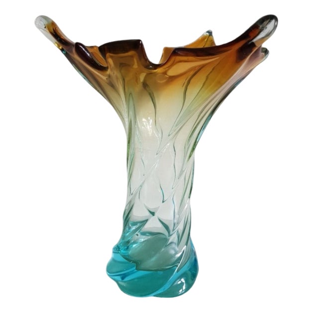 Murano Glass Vase, 1970s For Sale
