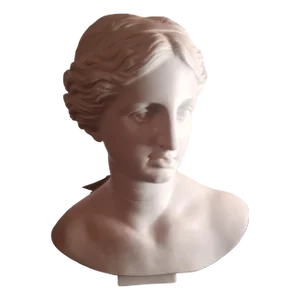 1980s Santini Italy Genuine Carrara Marble Bust Sculpture