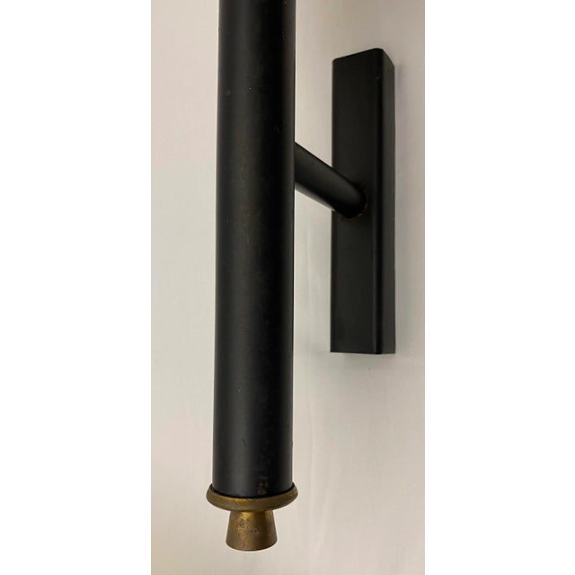 Maison Arlus Set of 3 Midcentury Glass and Brass Sconces, Attributed to Maison Arlus/Lunel, Unwired For Sale - Image 4 of 11