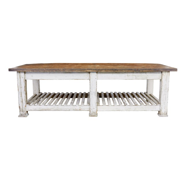 Rustic Large 19th Century Pine Worktable, 1890s For Sale - Image 3 of 14