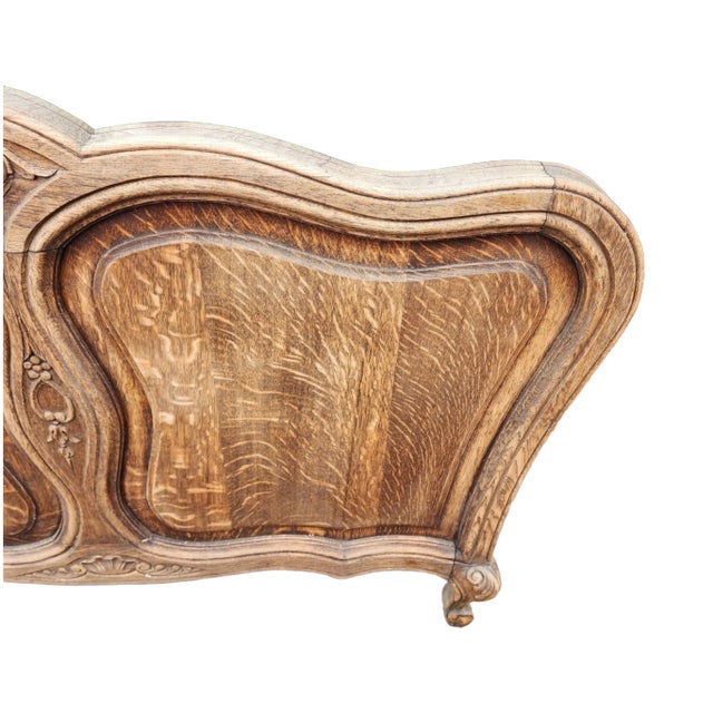 Antique Quartersawn Tiger Oak Victorian Louis XIV Style French Twin