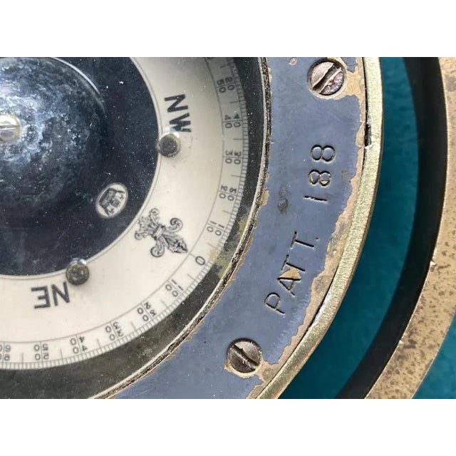 Metal Antique Maritime Navy Compass For Sale - Image 7 of 9