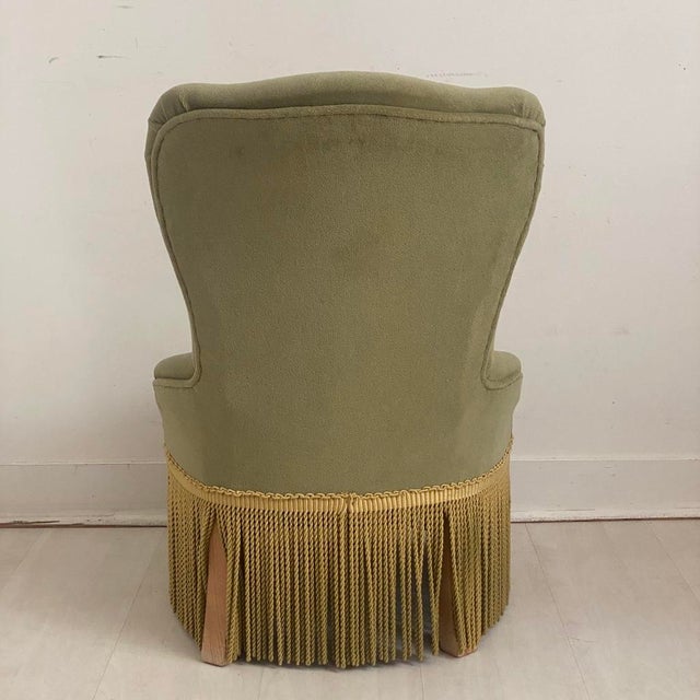 Small Toadstool Lounge Chair in Green Velvet, 1950s For Sale - Image 3 of 13