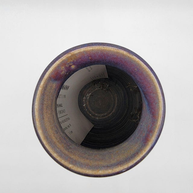 Contemporary Vintage Jean Mann Signed Art Pottery Vase For Sale - Image 3 of 10