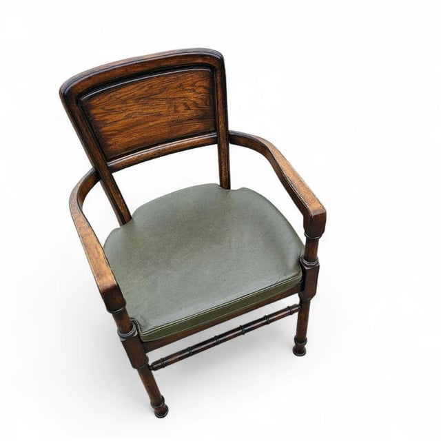 RAC Dining Chairs with Green Leather Cushions from Royal English, Set of 4 For Sale - Image 4 of 14