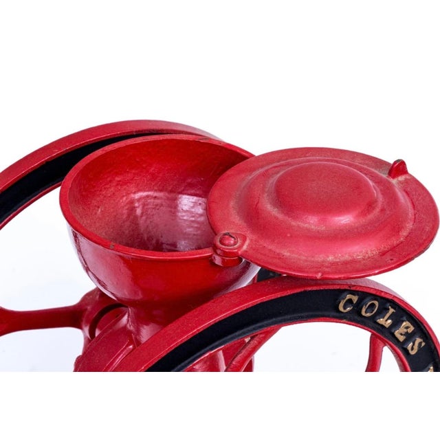 1920s Antique Painted Iron Coles MFG Co. Coffee Grinder For Sale - Image 5 of 8