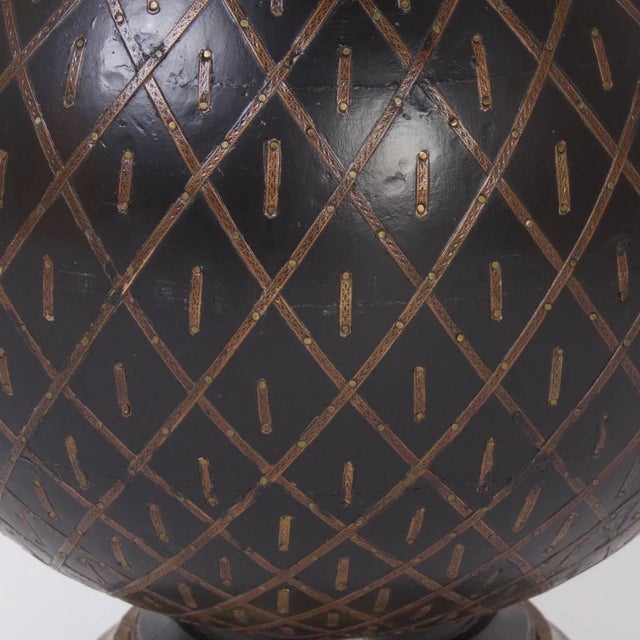 Large Vintage Anglo-Indian Paint Decorated Globe For Sale - Image 4 of 6