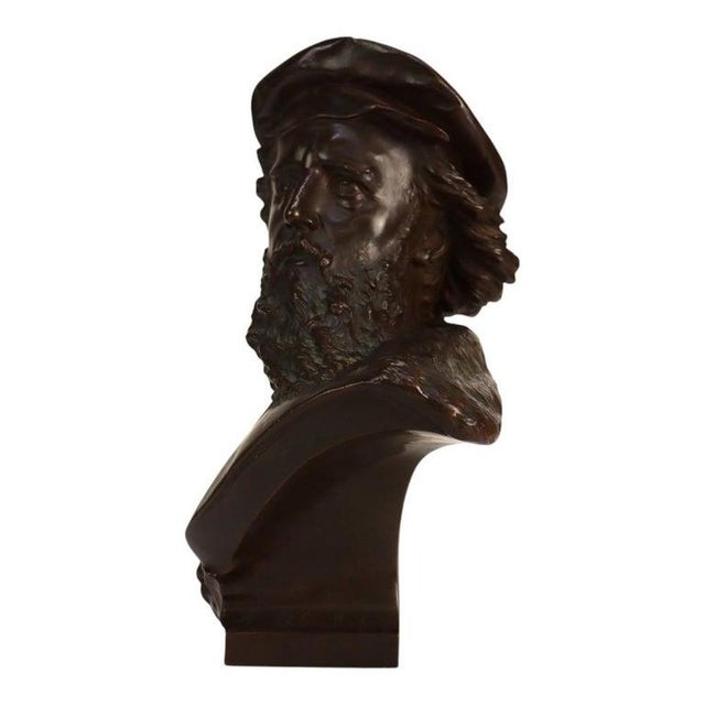 Bronze German Otto Gradler Patina Bronze Sculpture of Rembrandt, Signed, C1881 For Sale - Image 8 of 11