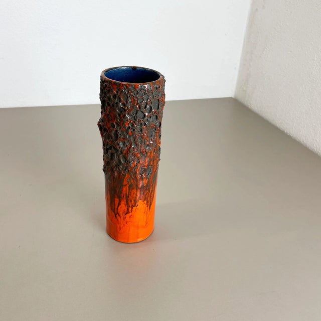 Brutalist German Glaze Ceramic Studio Pottery Vase from Otto Keramik, 1970s For Sale - Image 3 of 18