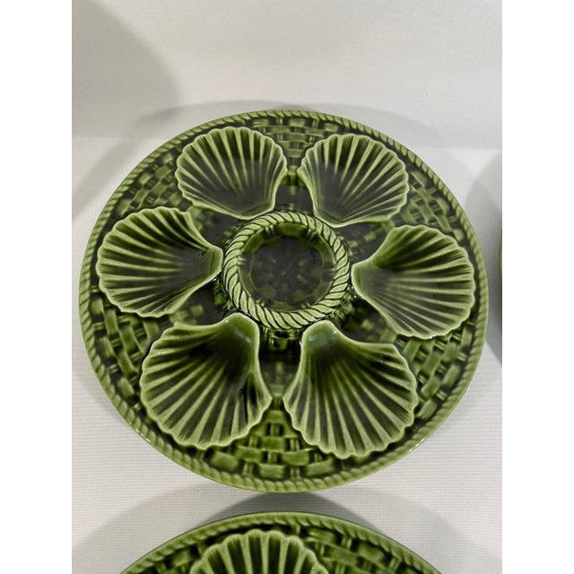Longchamp 1920s French Longchamp Majolica Oyster Plate For Sale - Image 4 of 12