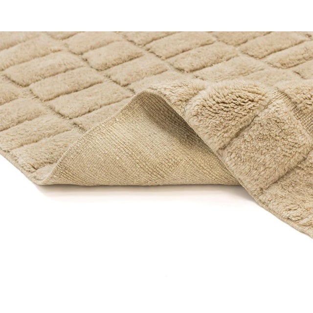 Oversized Textured Checkerboard Hand-Knotted Wool Rug | 13'2" X 10'1" | One of a Kind For Sale - Image 4 of 9