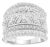 .925 Sterling Silver 2.0 Cttw Diamond Edge Multi-Row Ring Band ( J-K Color, I3 Clarity) - Ring - Size 9 For Sale