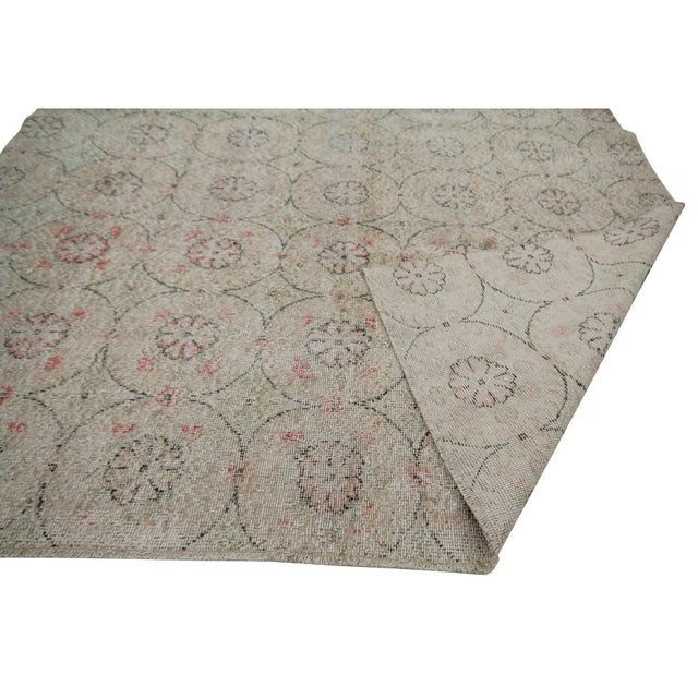 Mid 20th Century Vintage Turkish Floral Rug-6′7″ × 9′1″ For Sale - Image 5 of 7