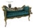 Baroque Style Green Velvet Settee Tufted For Sale