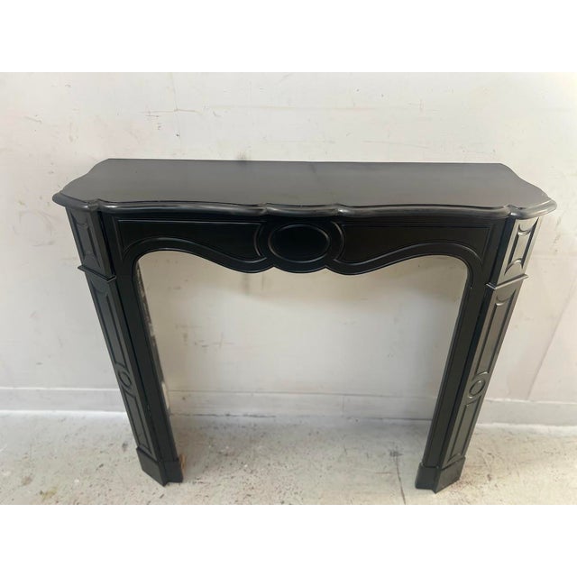 Louis XV Style Pompadour Fireplace with Speckled Black Marble For Sale - Image 5 of 15