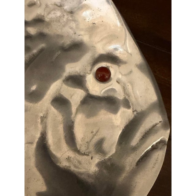 Silver Vintage 1976 Arthur Court Cast Aluminum Fish Platter Carnelian Red Eye For Sale - Image 8 of 10