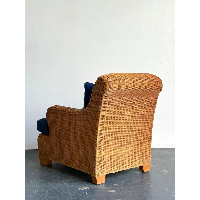 Vintage Ralph Lauren Woven Rattan Lounge Chair For Sale - Image 9 of 18