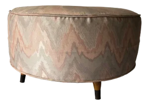 Midcentury Round Footstool/ Ottoman 23”d X 12.25”h